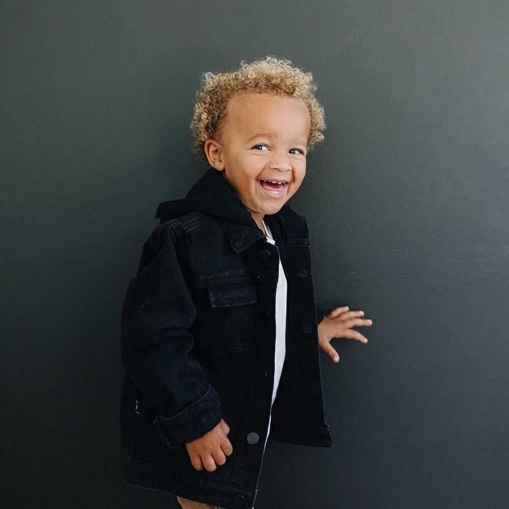 NEW Olive and Scout TATE DENIM JACKET - Black - 6-12M